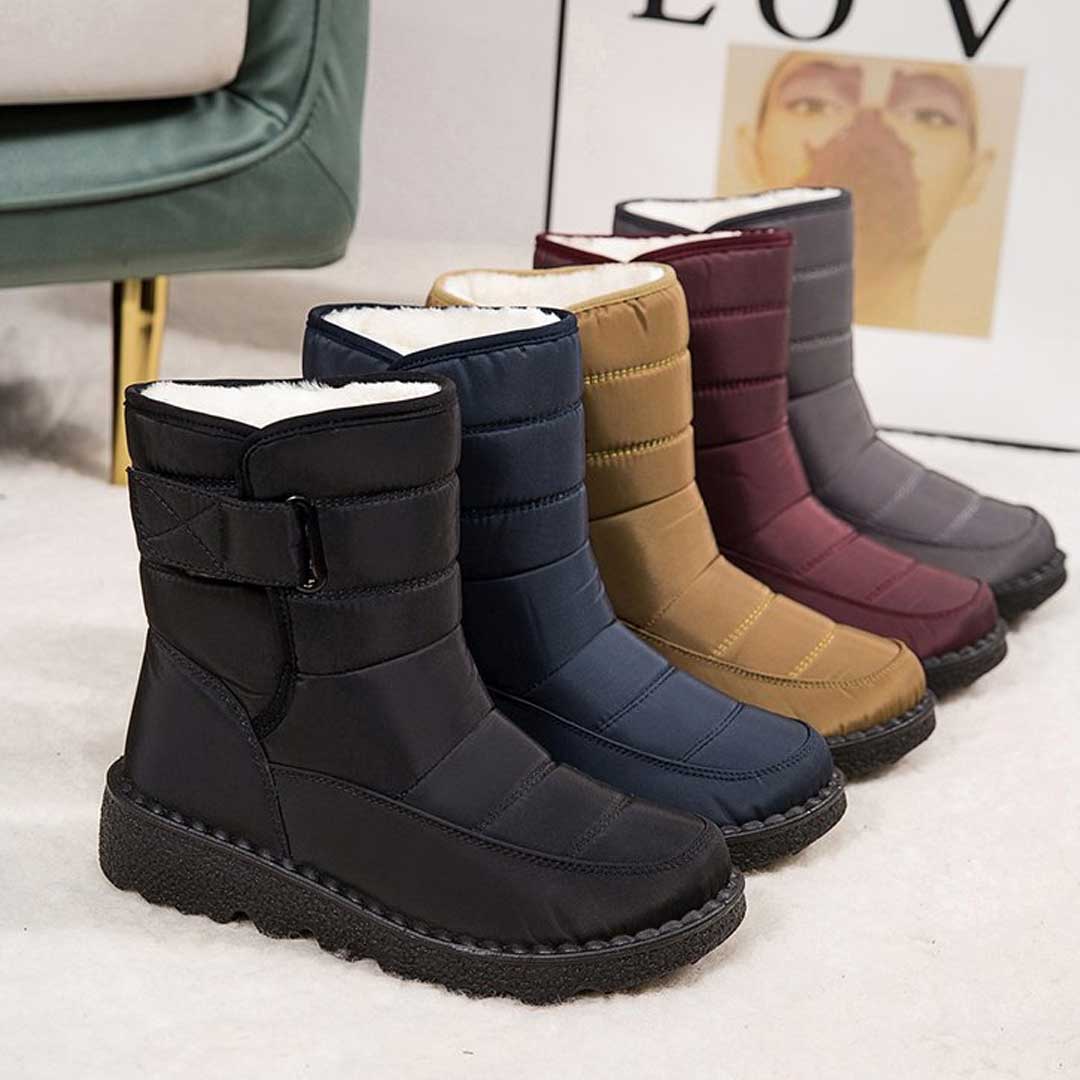 Insulating Women’s Winter Boots - Quilted Midcalf, Warm - Image 3