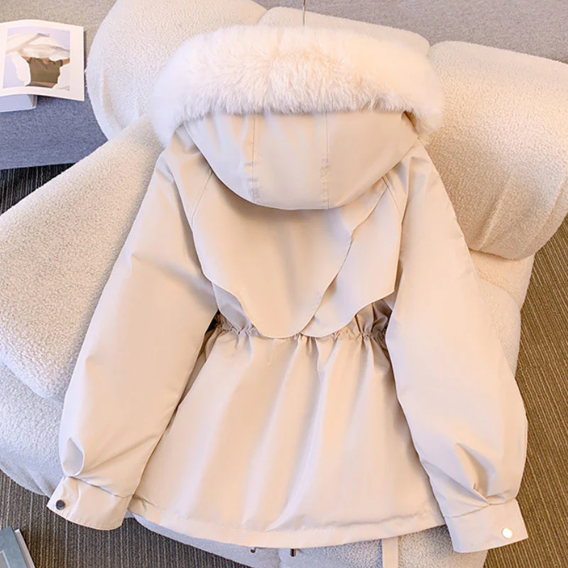 Insulating Women’s Winter Coat - Mid Length, Faux Fur Hood