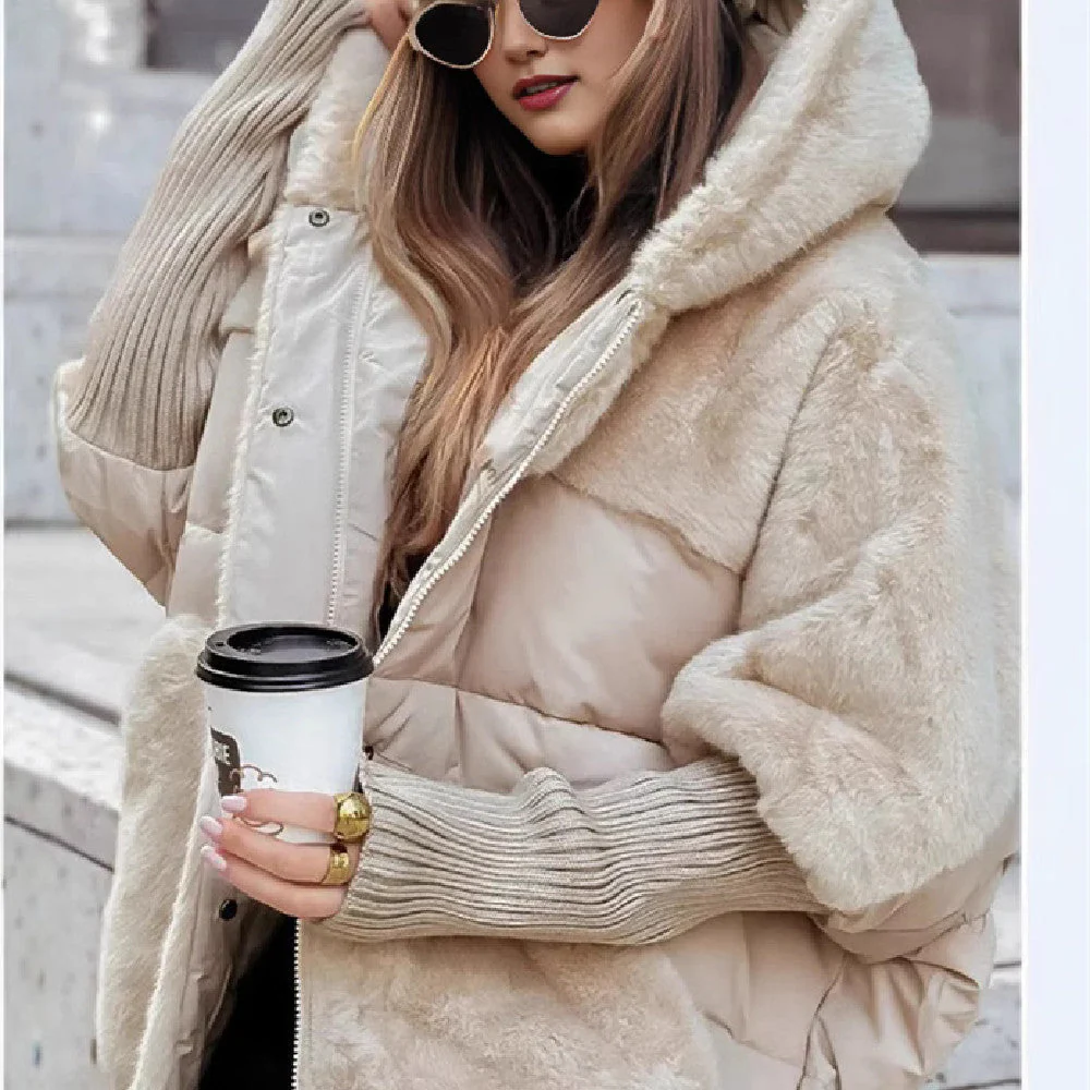 Insulating Womens Hooded Coat - Oversized Faux Fur Winter - Image 3