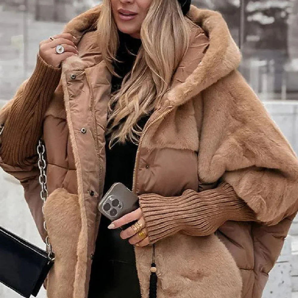 Insulating Womens Hooded Coat - Oversized Faux Fur Winter - Image 5