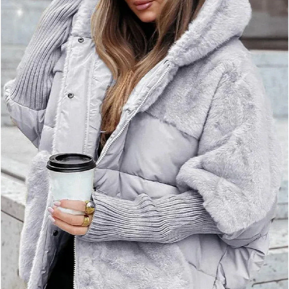 Insulating Womens Hooded Coat - Oversized Faux Fur Winter - Image 6