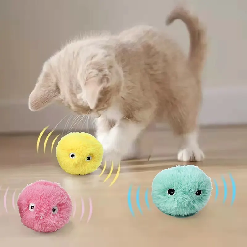 Interactive Cat Toy Ball - Plush Electric Catnip Training Squeak Sound Toy for Kittens - Image 2