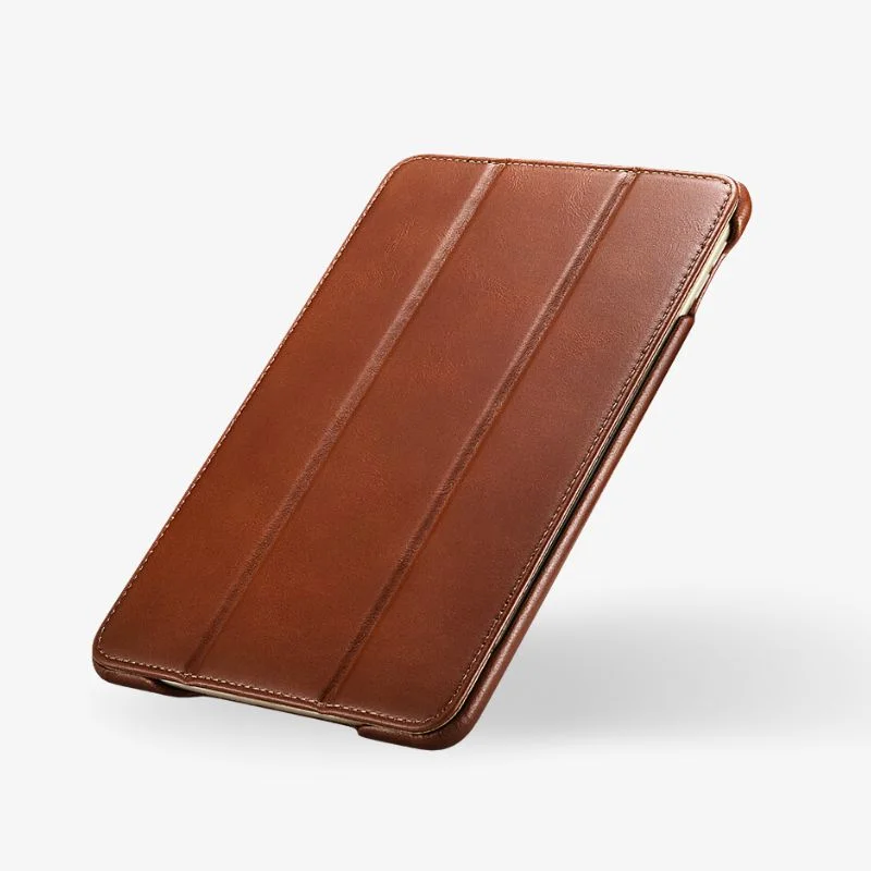 iPad Pro Case Leather Tri Fold Stand Brown Premium Slim - Image 5
