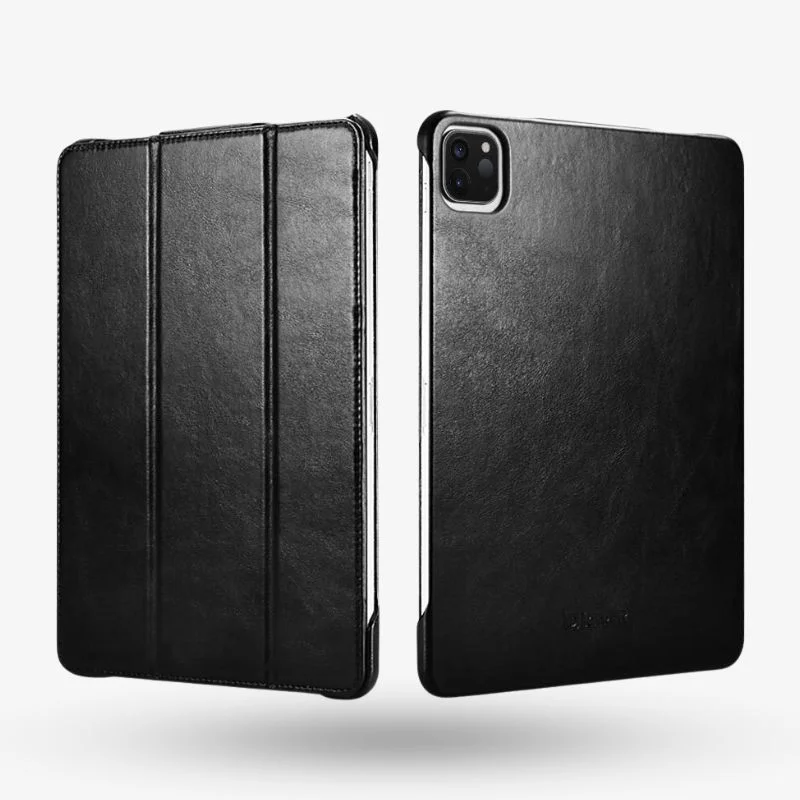 iPad Pro Case Leather Tri Fold Stand Brown Premium Slim - Image 7