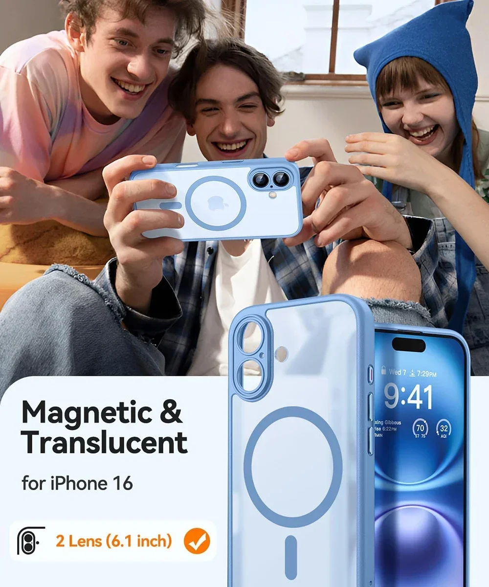 iPhone Case Magnetic Matte Translucent Armor MagSafe Compatible Shockproof Anti-Fingerprint Back To School 2026 Gift - Image 2