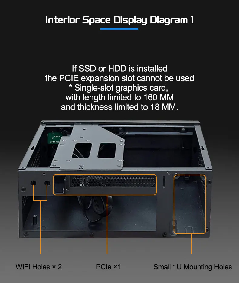 Mini ITX HTPC Case 1U PSU Support Mesh Compact Home Theater - Image 5