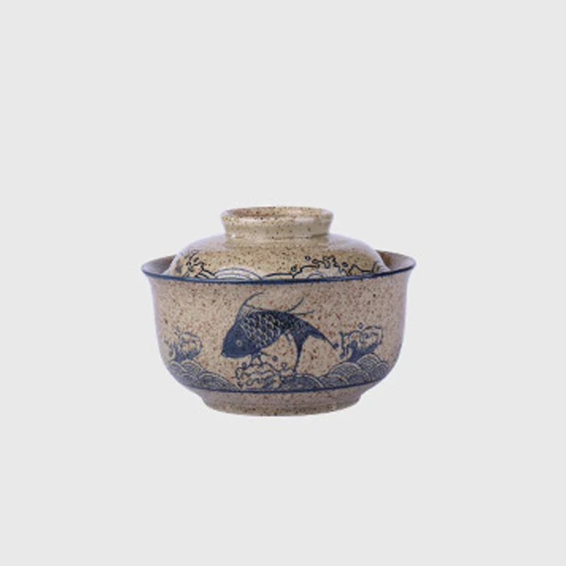 Ramen Bowl Large Ceramic With Lid Retro Fall 2025 Tableware - Image 20