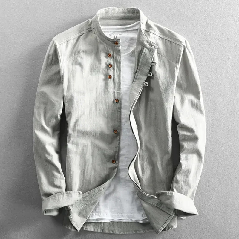Japanese Men's Dress Shirt in Premium Linen-Cotton Blend, Versatile Fit S-3XL for Casual and Formal Wear - Image 4