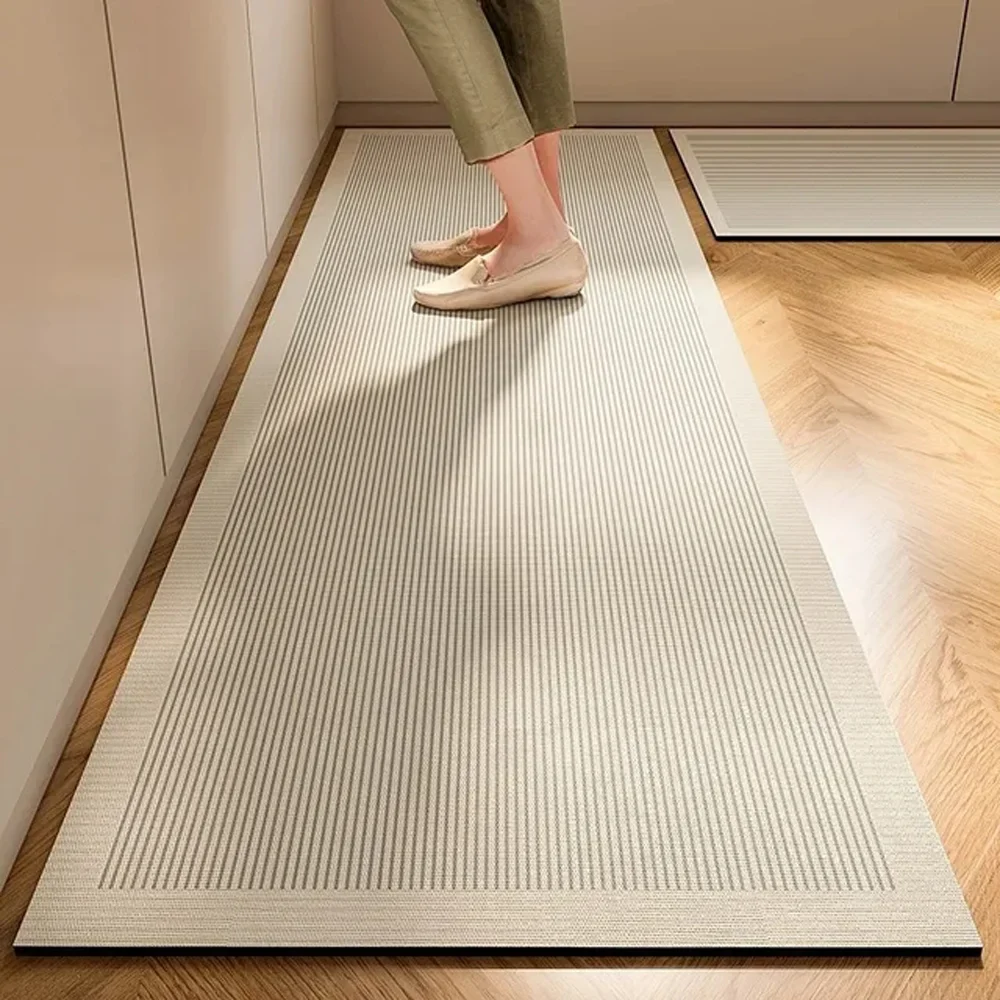 Japanese Minimalist Cream Anti Slip Floor Mat Kitchen - Image 3
