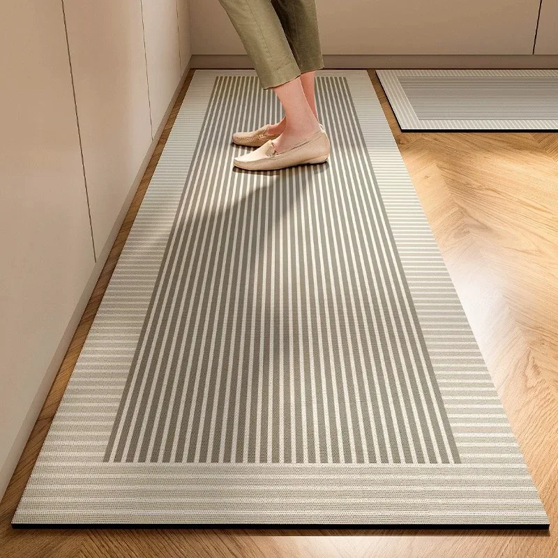 Japanese Minimalist Cream Anti Slip Floor Mat Kitchen - Image 5