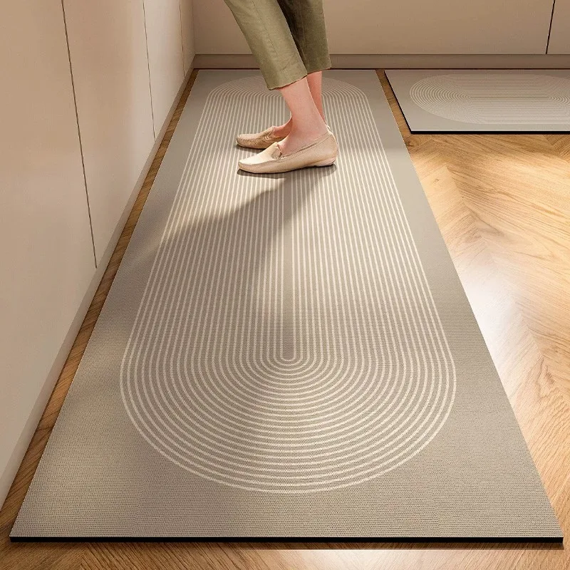 Japanese Minimalist Cream Anti Slip Floor Mat Kitchen - Image 6
