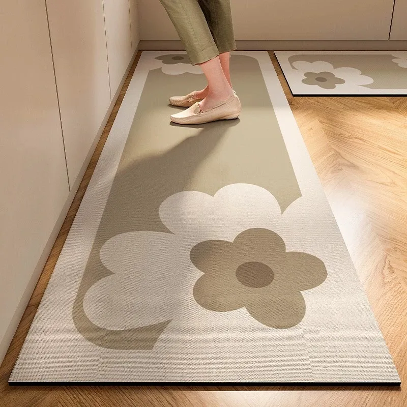 Japanese Minimalist Cream Anti Slip Floor Mat Kitchen - Image 7