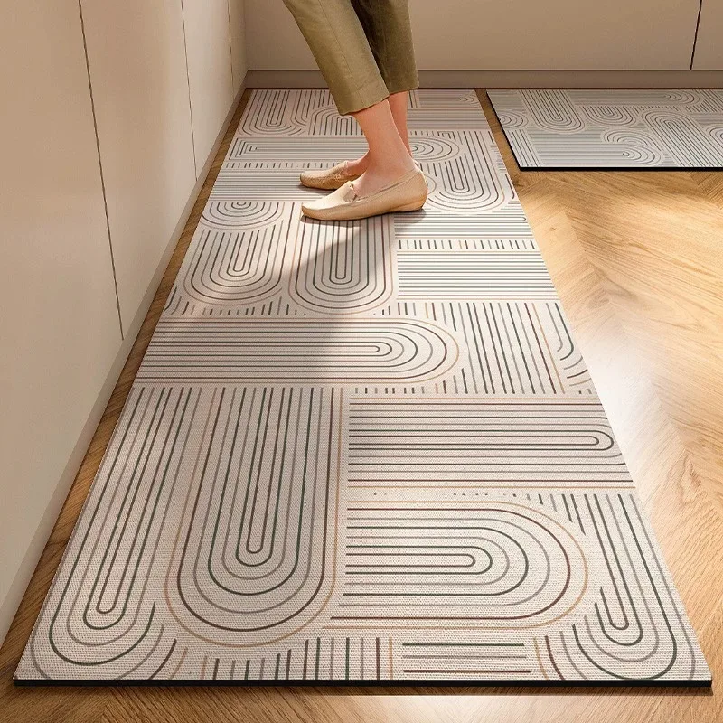 Japanese Minimalist Cream Anti Slip Floor Mat Kitchen - Image 8