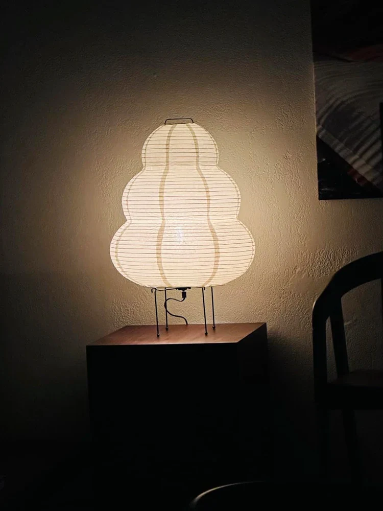 LED Rice Paper Lamp Tricolor Dimming Japanese Style - Image 10