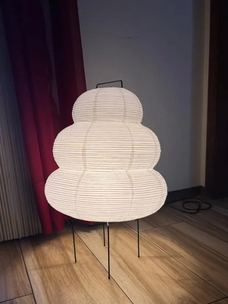 LED Rice Paper Lamp Tricolor Dimming Japanese Style - Image 11