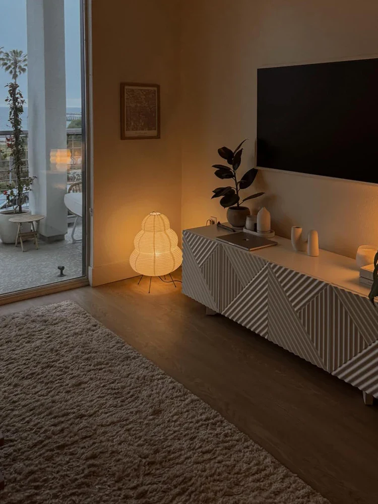 LED Rice Paper Lamp Tricolor Dimming Japanese Style - Image 13