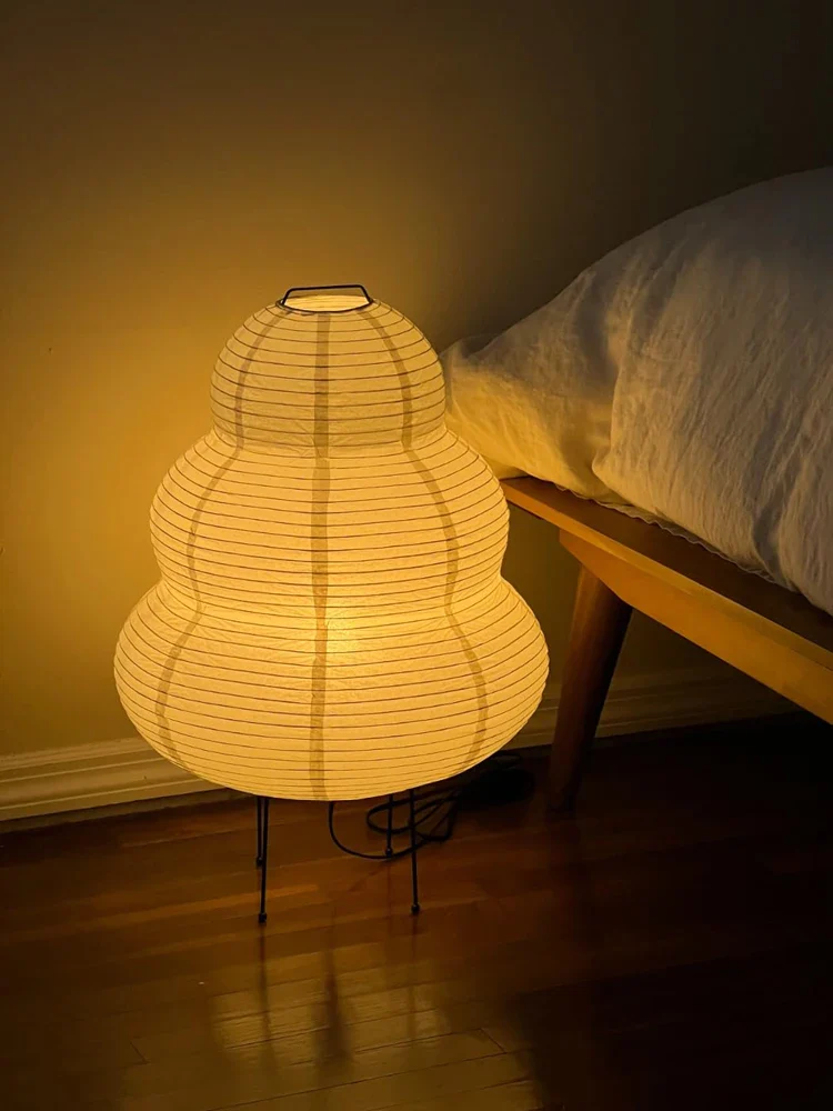 LED Rice Paper Lamp Tricolor Dimming Japanese Style - Image 14