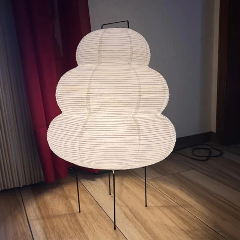 LED Rice Paper Lamp Tricolor Dimming Japanese Style - Image 16