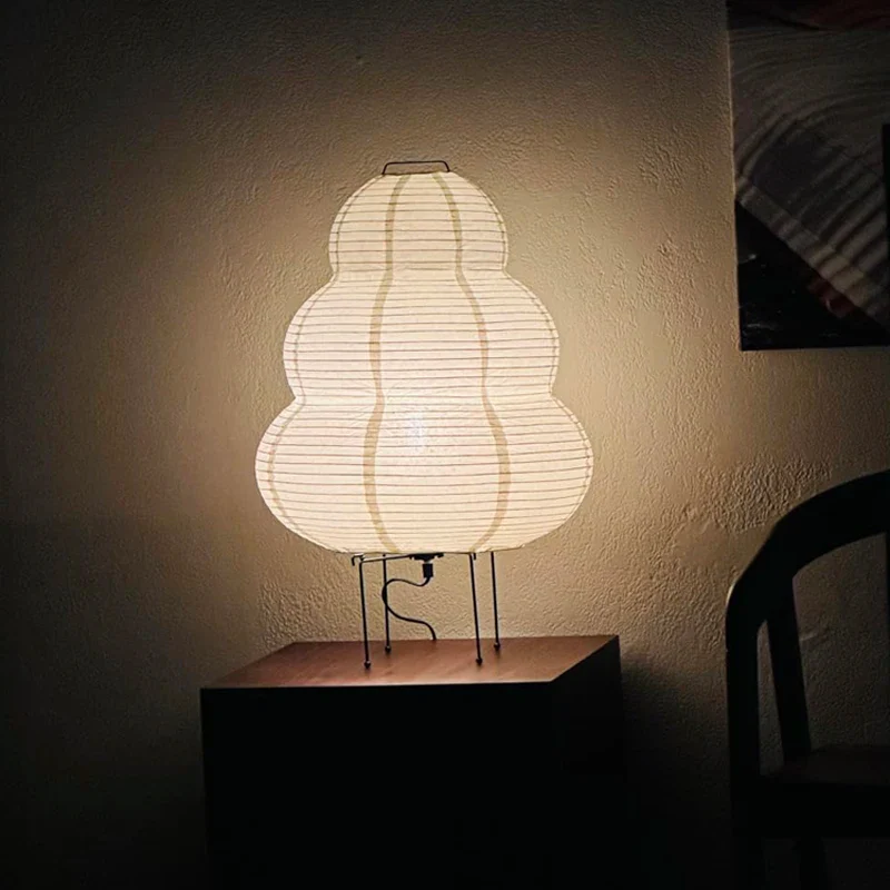 LED Rice Paper Lamp Tricolor Dimming Japanese Style - Image 3