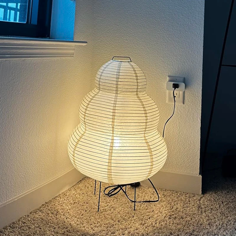 LED Rice Paper Lamp Tricolor Dimming Japanese Style - Image 4