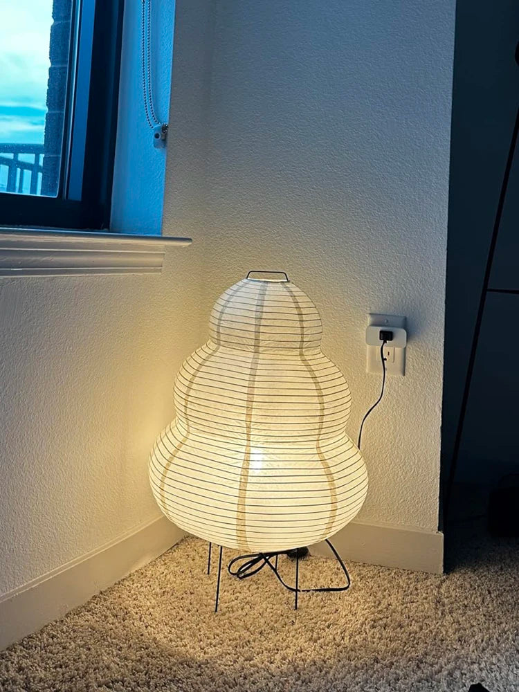LED Rice Paper Lamp Tricolor Dimming Japanese Style - Image 9