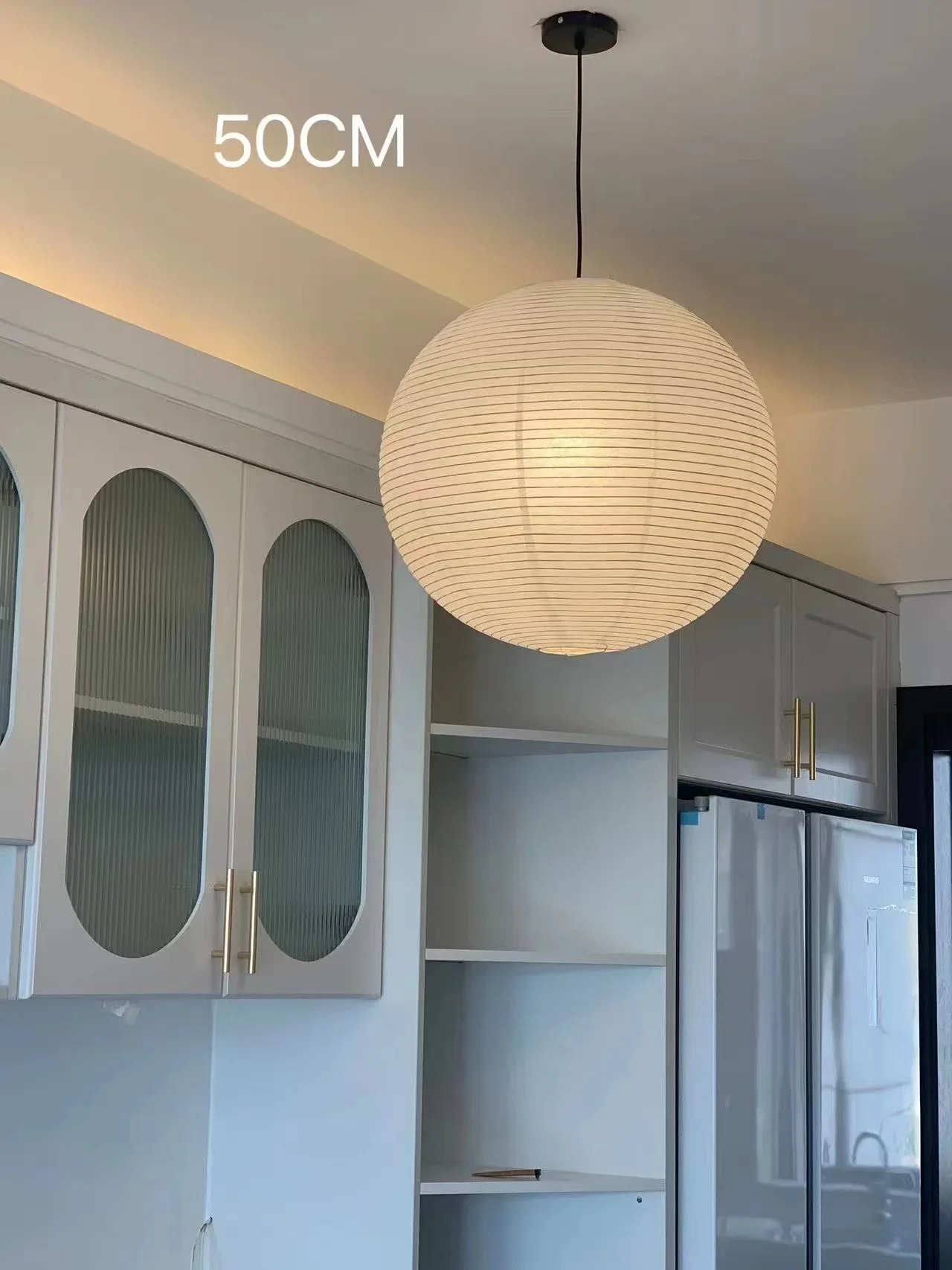 Japandi Pendant Lamp Wabi Sabi Rice Paper Round LED Dimmable - Image 10