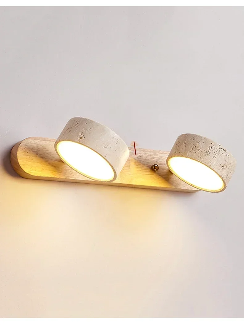 Japandi Wabi Sabi Round LED Wall Light With Mirror Bathroom - Image 12