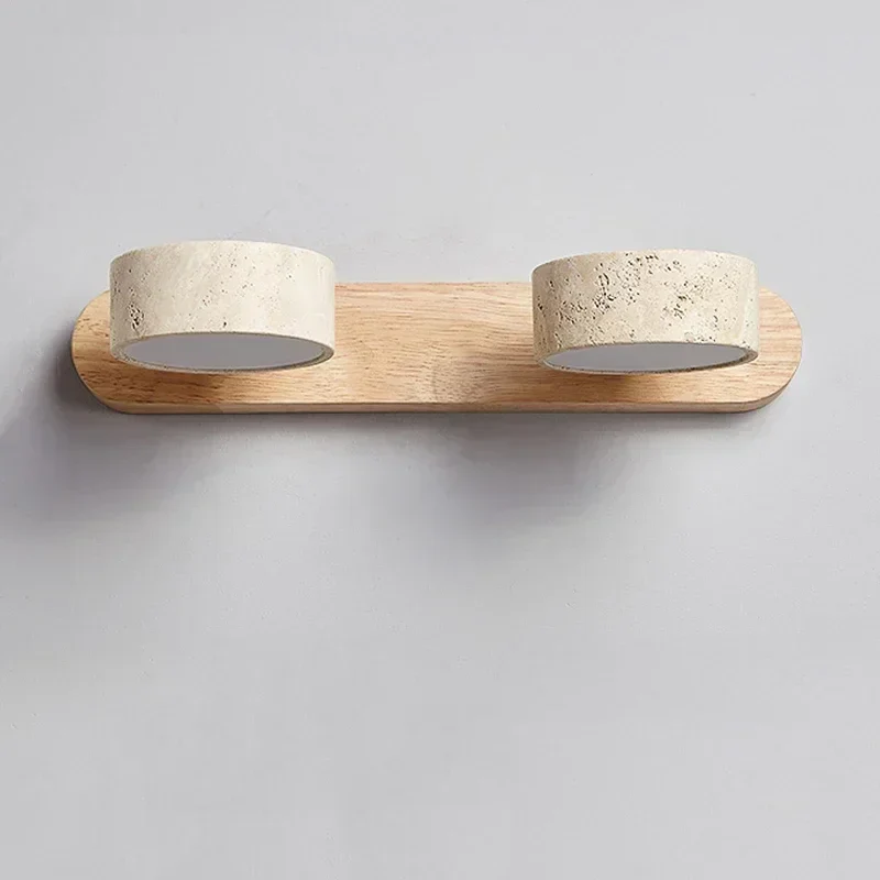Japandi Wabi Sabi Round LED Wall Light With Mirror Bathroom - Image 3
