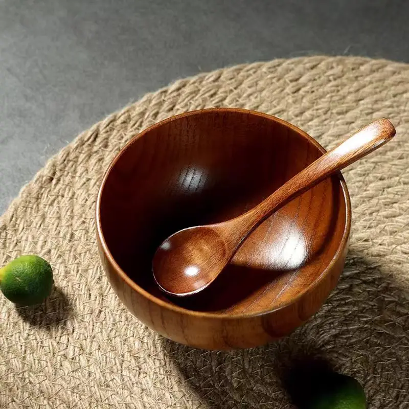Jujube Wood Soup Bowls Solid Wooden Japanese Bowls - Image 5