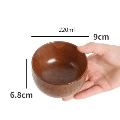 Jujube Wood Soup Bowls Solid Wooden Japanese Bowls - Image 8