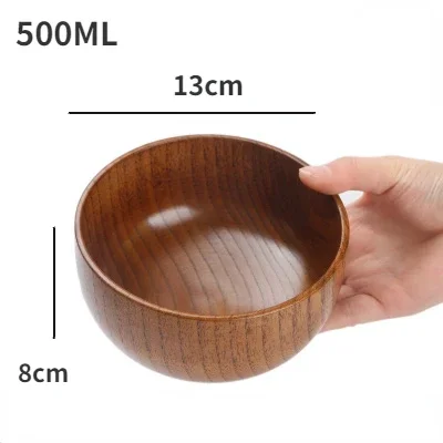 Jujube Wood Soup Bowls Solid Wooden Japanese Bowls - Image 9