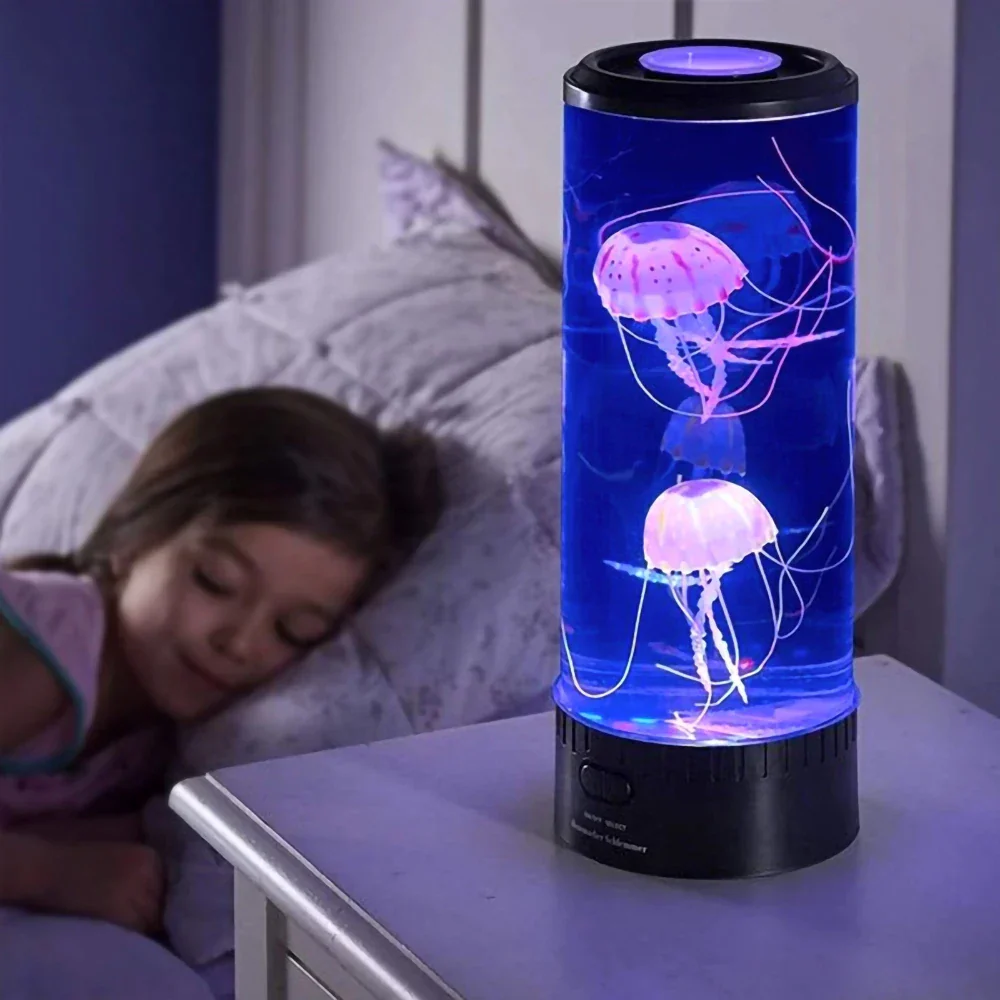 Jellyfish Lamp USB And Battery Table Night Light Kids Bedroom Decor Back To School 2025 Soothing Ambience