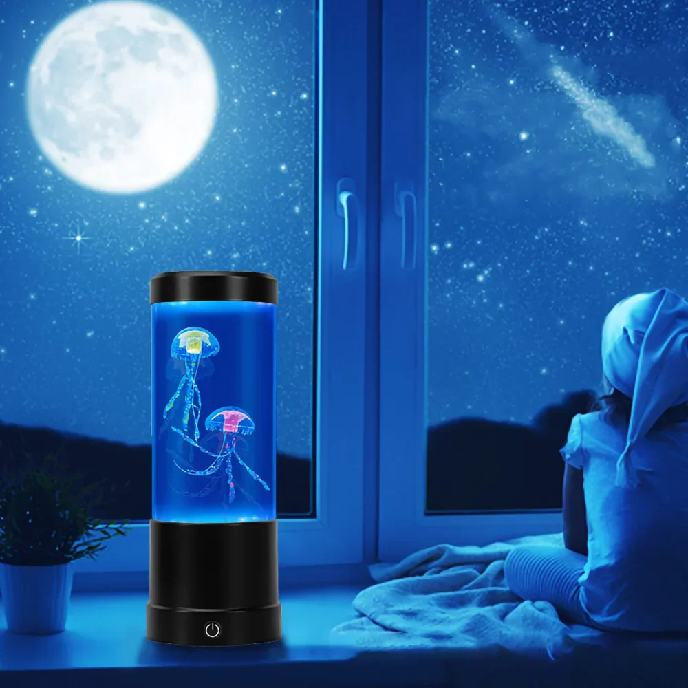 Jellyfish Lamp USB And Battery Table Night Light Kids Bedroom Decor Back To School 2025 Soothing Ambience - Image 2