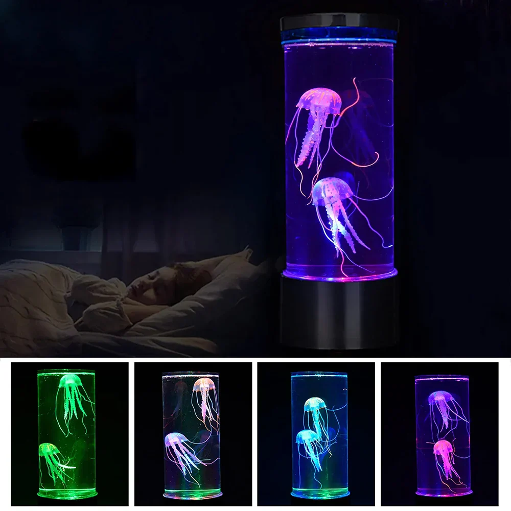 Jellyfish Lamp USB And Battery Table Night Light Kids Bedroom Decor Back To School 2025 Soothing Ambience - Image 3