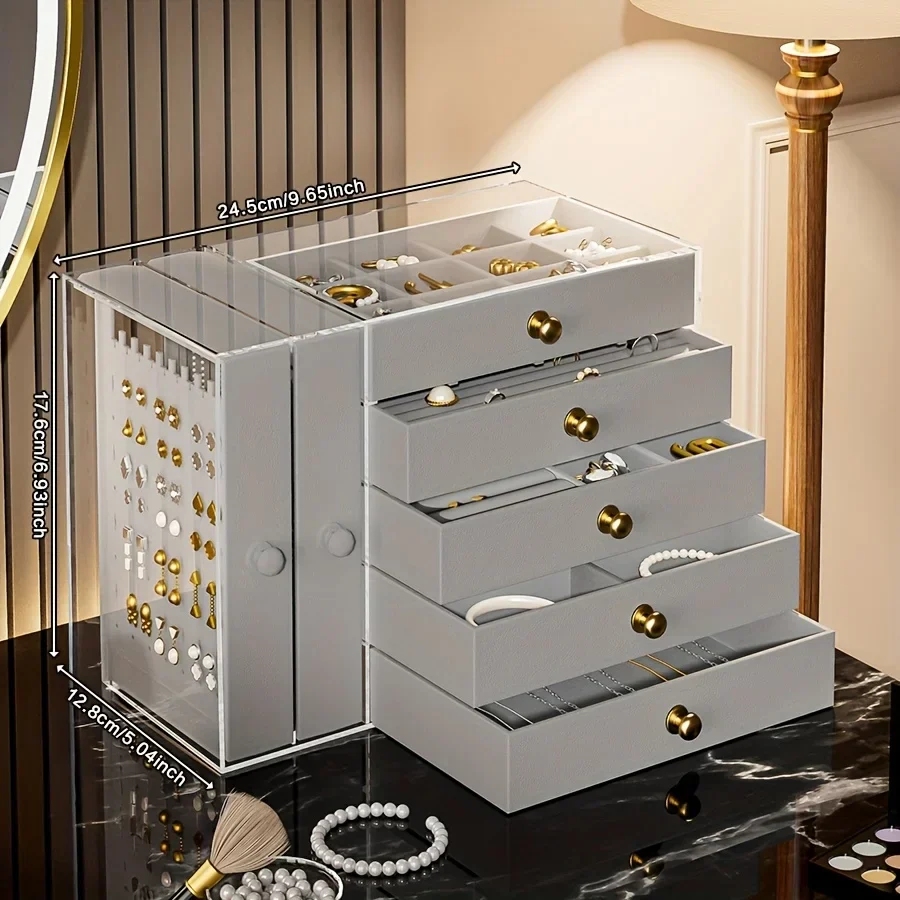 Jewelry Organizer 7-Layer Transparent Drawer Box High Capacity Storage Earrings Necklaces Rings Case Holiday Gifts 2026 - Image 10