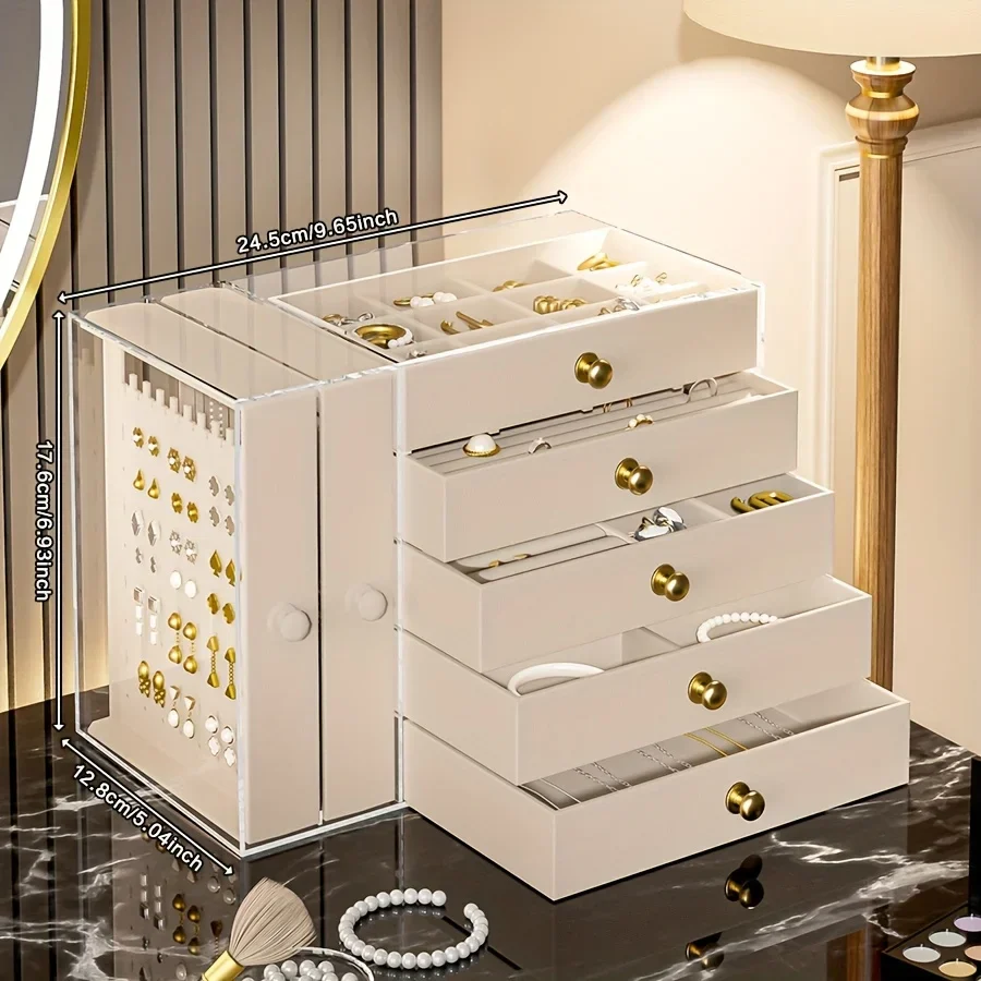 Jewelry Organizer 7-Layer Transparent Drawer Box High Capacity Storage Earrings Necklaces Rings Case Holiday Gifts 2026 - Image 11