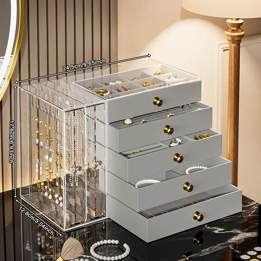 Jewelry Organizer 7-Layer Transparent Drawer Box High Capacity Storage Earrings Necklaces Rings Case Holiday Gifts 2026 - Image 6