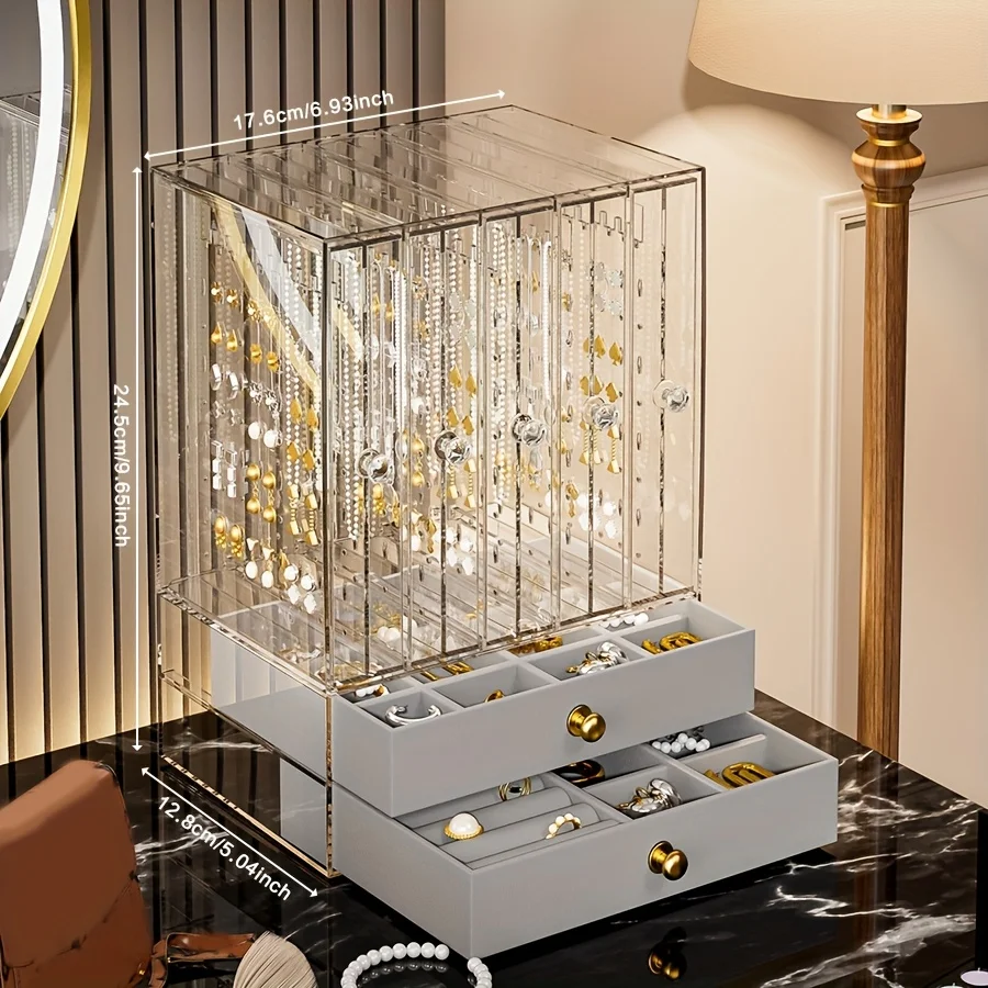 Jewelry Organizer 7-Layer Transparent Drawer Box High Capacity Storage Earrings Necklaces Rings Case Holiday Gifts 2026 - Image 8