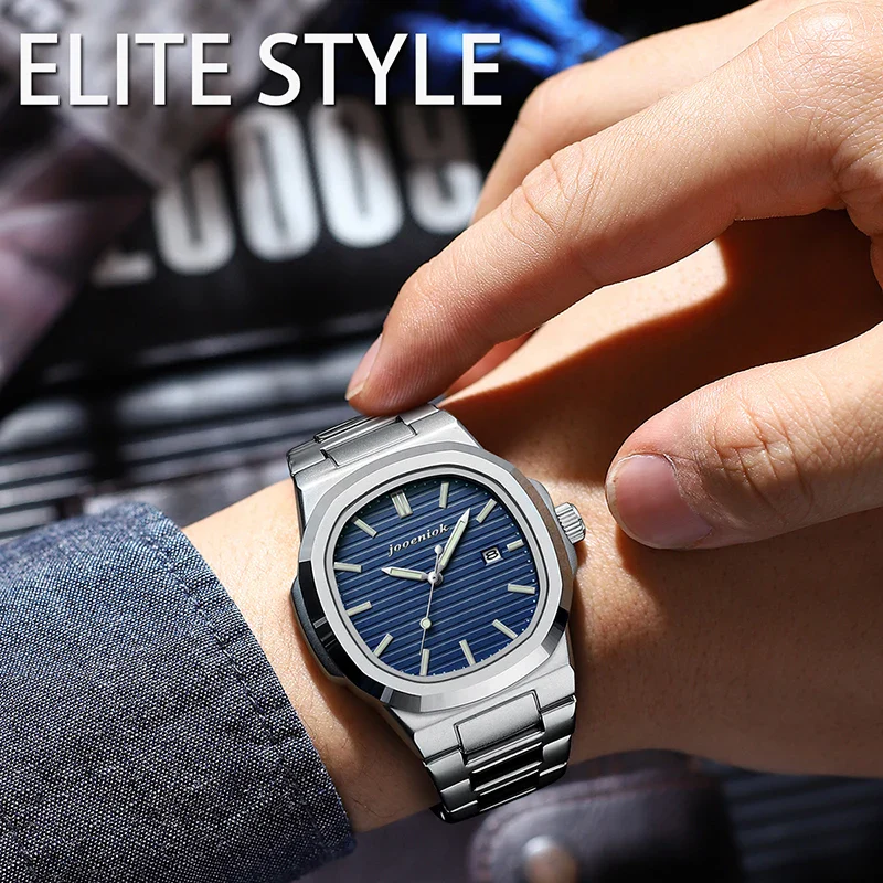 Luxury Quartz Watch Stainless Steel Date Waterproof Luminous - Image 2