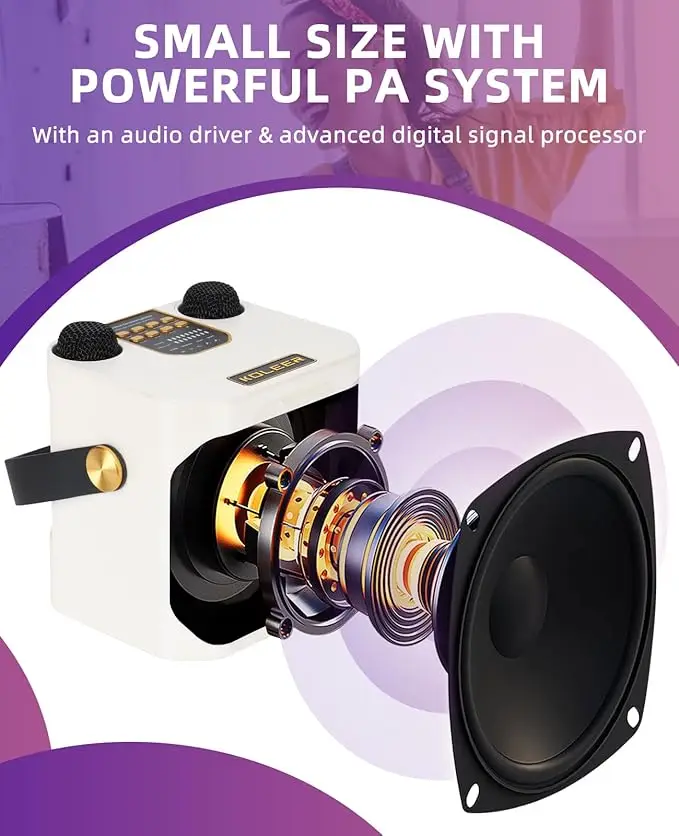 Karaoke Bluetooth Speaker Portable 360 Stereo Waterproof System With 2 Microphones Fall 2025 Trend Perfect For Parties - Image 2