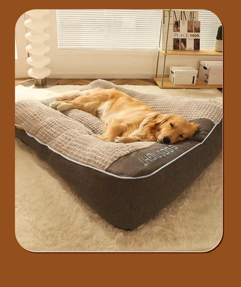 Kennel Bed with Plush Velvet Fabric - Cozy Pet Cushion for Dogs - Image 3