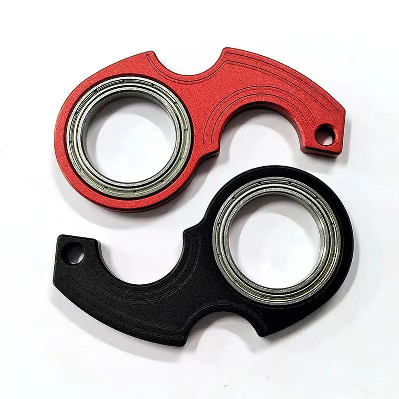 Metal Keychain Fidget Spinner Ring Stress Relief Toy - Image 3