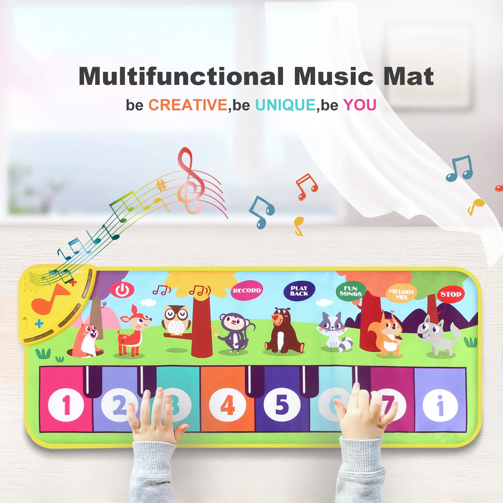 Multifunctional Musical Dance Mat for Toddlers - Interactive Piano Keyboard with Animal Sounds, Educational Gift for Kids, Portable Fun! - Image 10