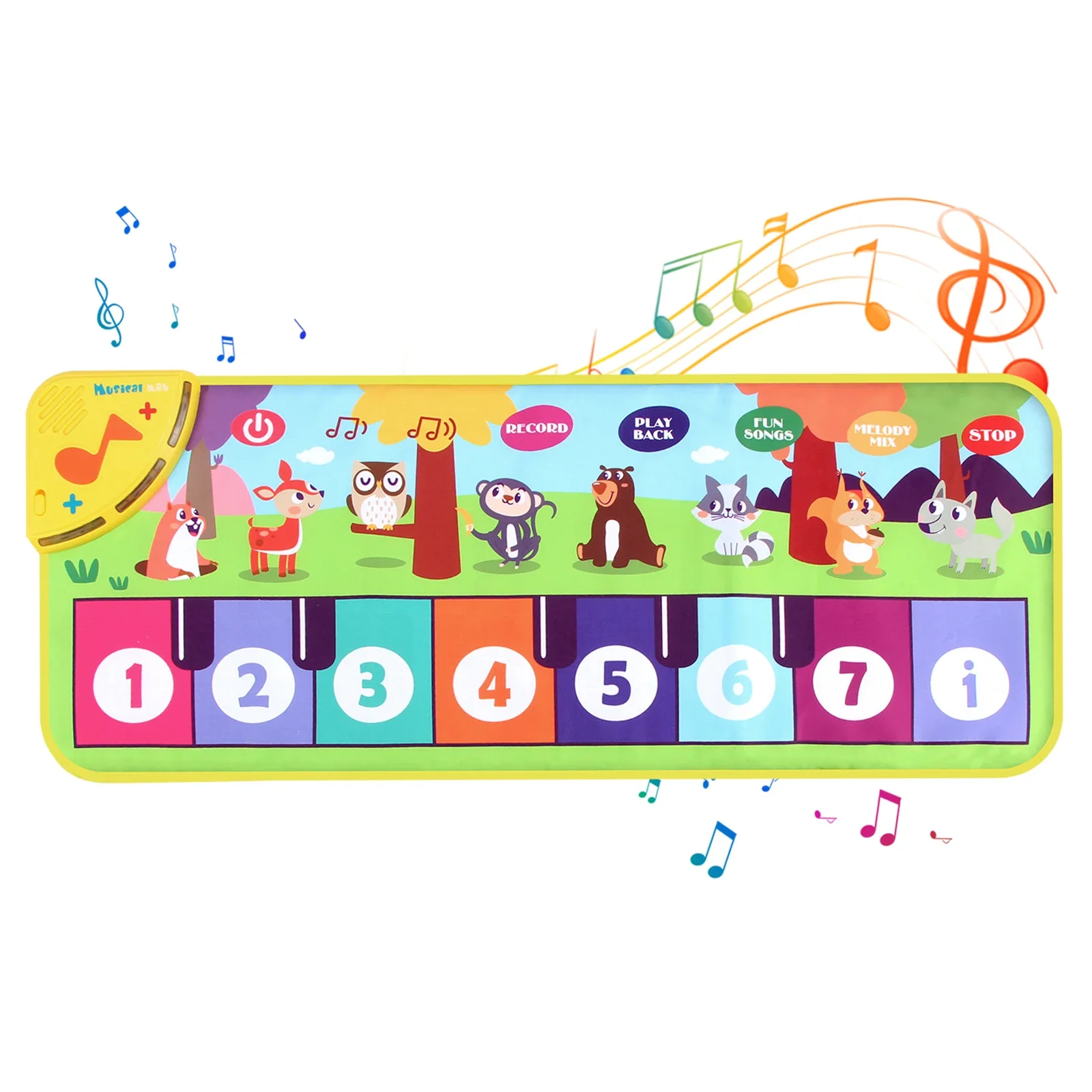 Multifunctional Musical Dance Mat for Toddlers - Interactive Piano Keyboard with Animal Sounds, Educational Gift for Kids, Portable Fun! - Image 12