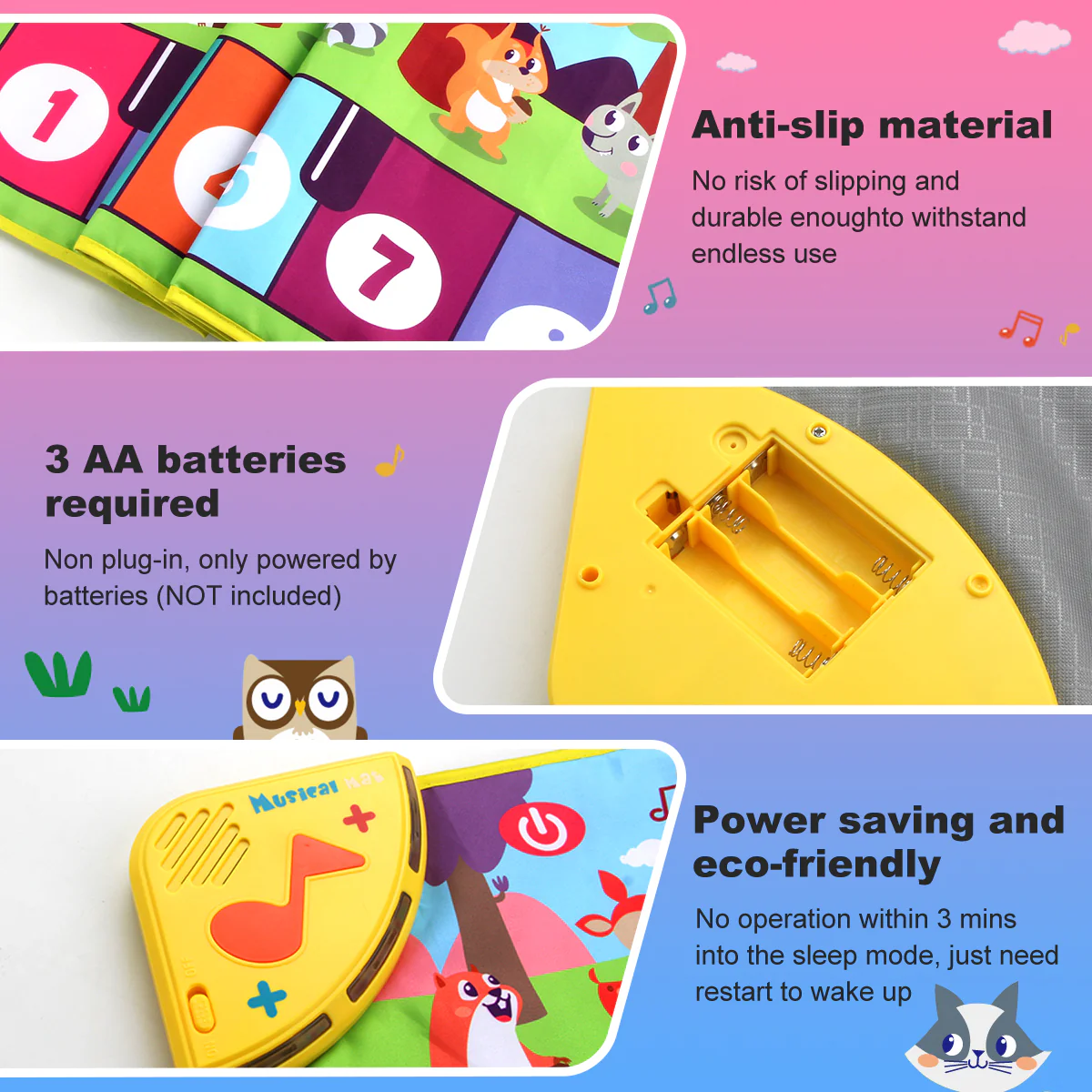 Multifunctional Musical Dance Mat for Toddlers - Interactive Piano Keyboard with Animal Sounds, Educational Gift for Kids, Portable Fun! - Image 6