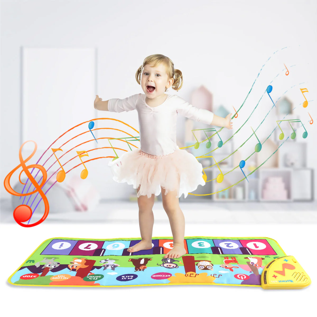 Multifunctional Musical Dance Mat for Toddlers - Interactive Piano Keyboard with Animal Sounds, Educational Gift for Kids, Portable Fun! - Image 7