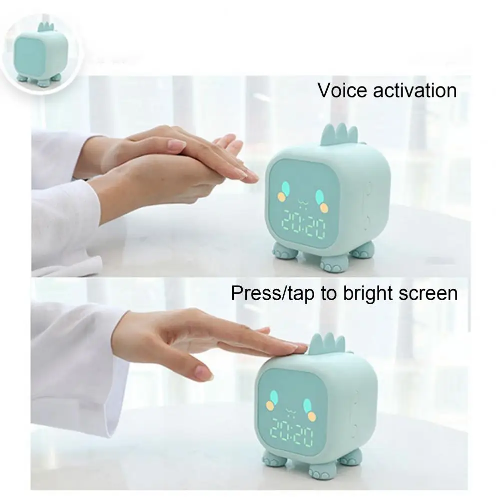 Kids Alarm Clock Dinosaur LED Clock With Temperature Display Voice Control Sleep Trainer Back to School 2025 Cute Gift - Image 5