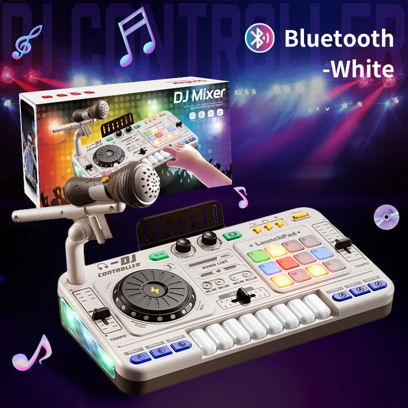Kids DJ Mixer Toy With Microphone, Multifunctional Electronic Music Controller Educational Birthday Gift Fall 2025 - Image 7