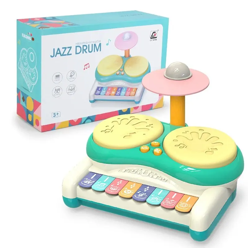 Kids Electronic Musical Keyboard Piano & Drum Set - Educational Playset for Boys and Girls Aged 3+, Durable Plastic Musical Instruments Toy
