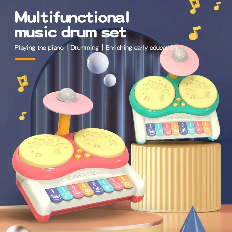 Kids Electronic Musical Keyboard Piano & Drum Set - Educational Playset for Boys and Girls Aged 3+, Durable Plastic Musical Instruments Toy - Image 2